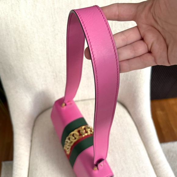 Authentic Gucci Sylvie Leather Shoulder Bag pink leather - Picture 14 of 16